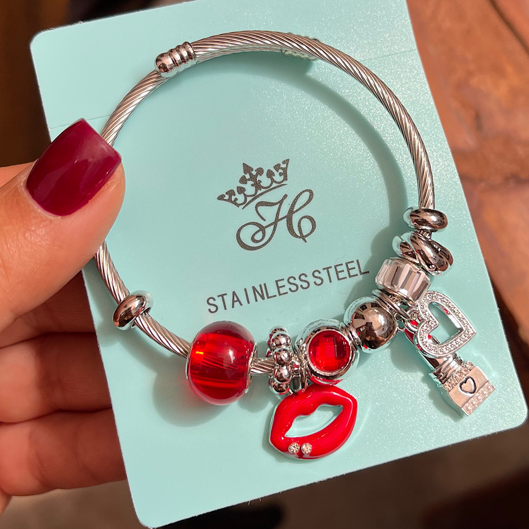 IMG_6082 دستبند پاندورا رژ قرمز - Image 1